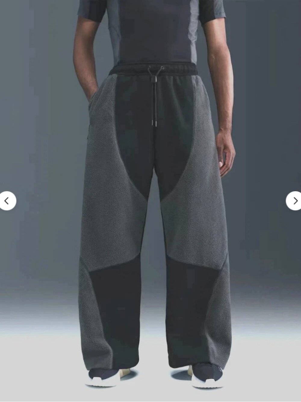 Nike Tech Boreas Knit Open-Hem Oversized Pant Black/Anthracite Sz XL IB3365-010